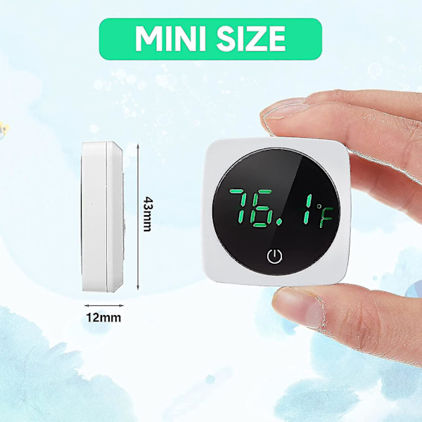 LED Akvarietermometer Fisktank Pekskärmstermometer Exakt Självhäftande Fisktank Temperatursensor