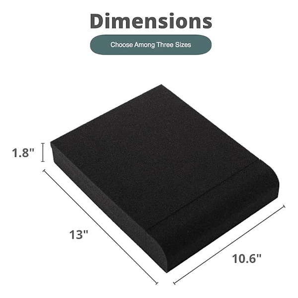 2 stk. højdensitets skumhøjttalerpuder - højttalerisoleringspude, monitorakustiske isoleringspuder, studi