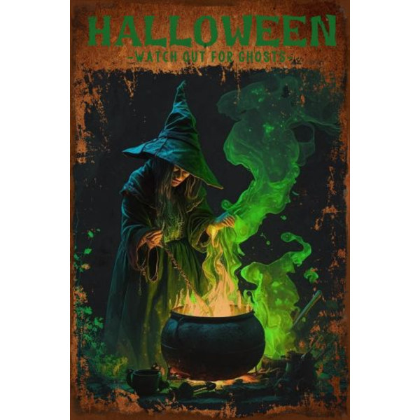 Halloween personliga väggdekorationer, atmosfärisk känsla av gammal järndekoration målning retro Halloween järn