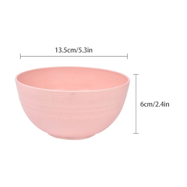 Sæt med 5 ubrudsikre plastskåle - Genanvendelige pastas skåle - 18 oz store skåle til salat, pasta, ris, nudler, suppeskåle (pink) - Excellence