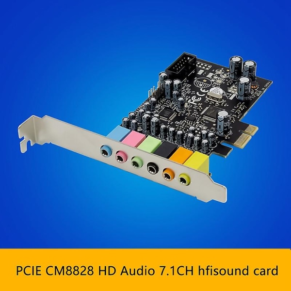 CM8828 PCI-E -äänikortti HD Audio 7.1CH PC Windows10 -äänikortti Sisäänrakennettu 7.1-kanavainen HiFi Surround Audio laajenee