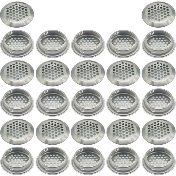 Ventilasjonsrist i rustfritt stål, rund, ventilasjon