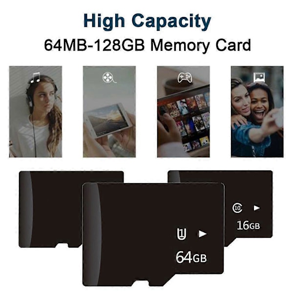 Micro Memory SD-kortti 16GB 32GB 64GB 128GB SD/TF Muistikortti Luokka 10 TF