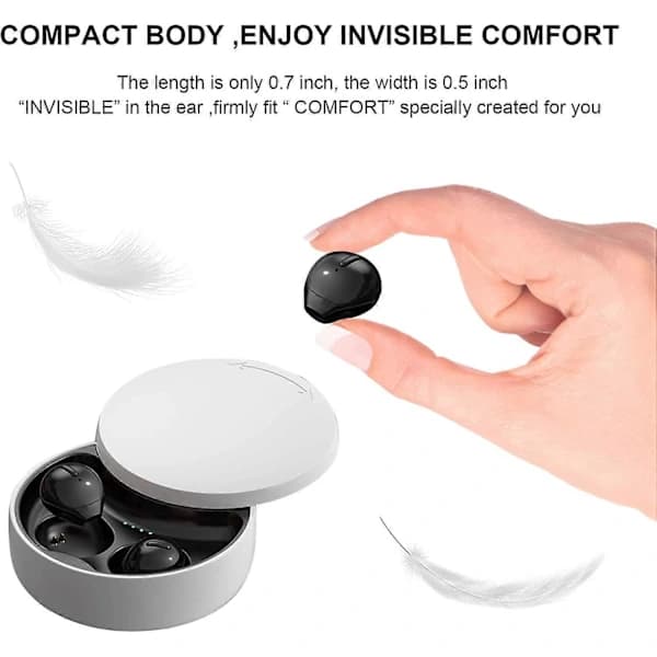 Små ørepropper usynligt bluetooth headset mini trådløse ørepropper, skjulte små ørepropper