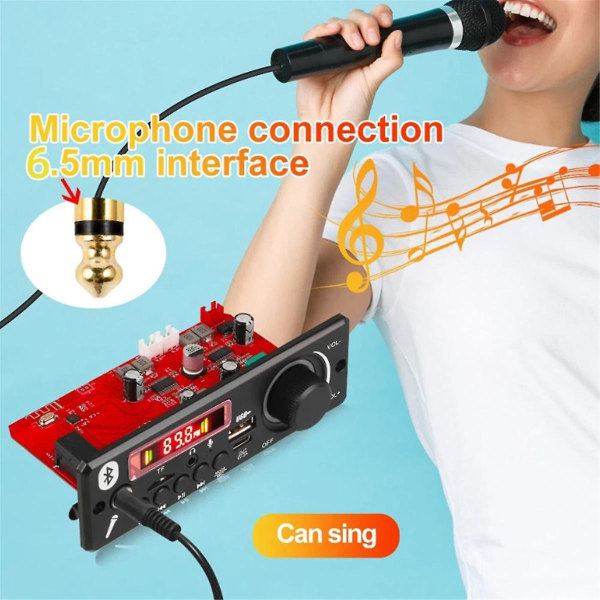 160w vahvistin Bluetooth 5.0 tee itse Mp3-dekooderilevy äänisoitin 12v MP3-soitin auto-Fm-radiomoduuli Tf USB mikrofoni