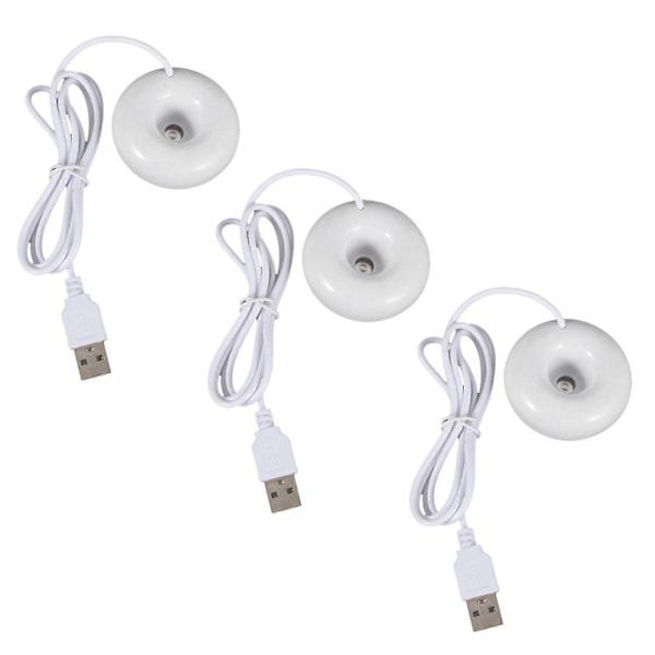 3X Hvit donut luftfukter usb kontor skrivebord mini luftfukter bærbar