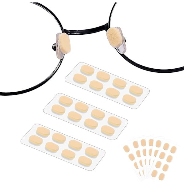 8pcs Oval Eva Soft Foam Nose Pad Glass Nose Pad Self Adhesive Nose Pad Sponge Glass Nose Pad Anti-slip Nosepad For Eyeglasses Sunglasses Reading Glas