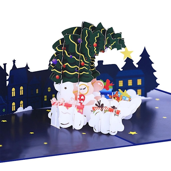 3D for Pop Up Santa Moon Julekort Invitasjon Hilsen Minnekort