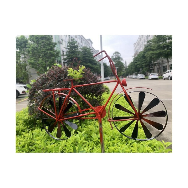 Iron Wind Spinner, 51in H Cykel Wind Spinnere, Cykel Stake Decoration, Udendørs Have Decor For Pat