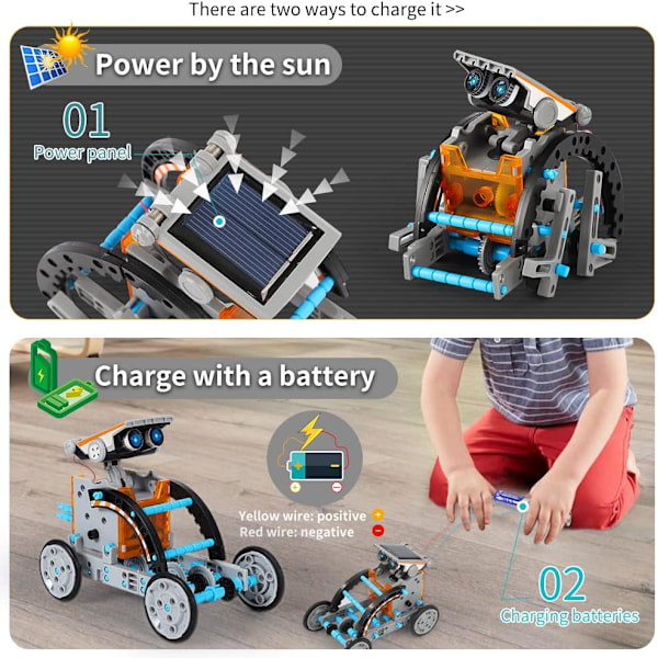Lucky Doug Leksaker för Barn, 12-i-1 STEM Solrobot Set Leksakspresent för Barn, Pedagogisk Byggnadsvetenskapligt Experimentset Födelsedagspresent för Pojkar Flickor