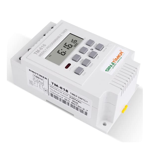 TM616W-2 hvid programmerbar 7-dages ugentlig gadebelysning timer switch tidskontrol 220V