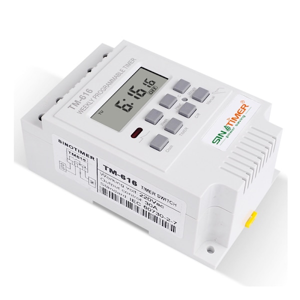 TM616W-2 valkoinen ohjelmoitava 7 päivän viikoittainen katuvalon ajastinkytkin ajansäädin 220V