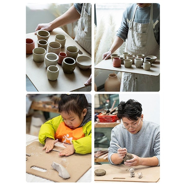 Clay-kilebræt med håndtag - 11,7 x 17,6 tommer bærbart lerbræt til keramik, lerhåndværk og keramik 8 mm