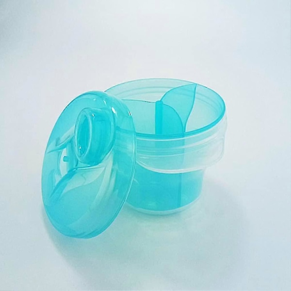 Blå Multifunksjonell Plast 3-roms Melkepulverkopp Liten Lagdelt Melkeboks, multifunksjonell Liten Boks
