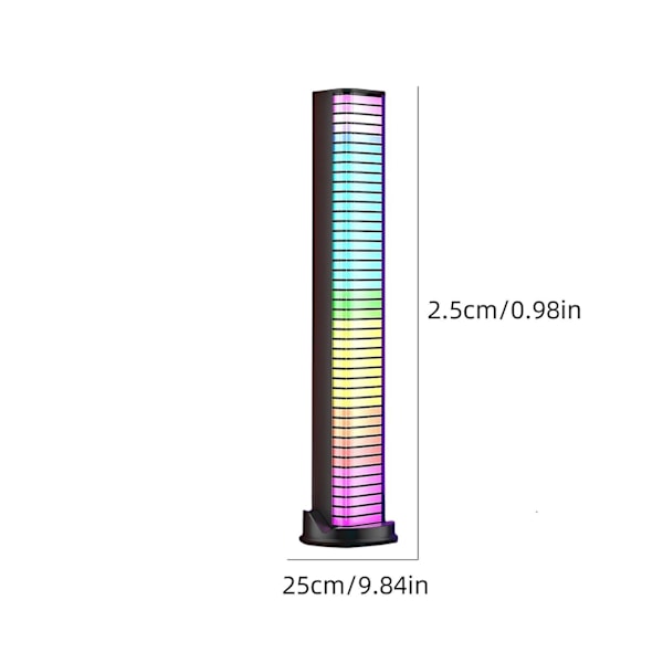 Højttalere Dobbeltsidet Pickup Lys RGB Lydstyring Musik Meter Lys Computer Bil Desktop App Bluetooth Ambi