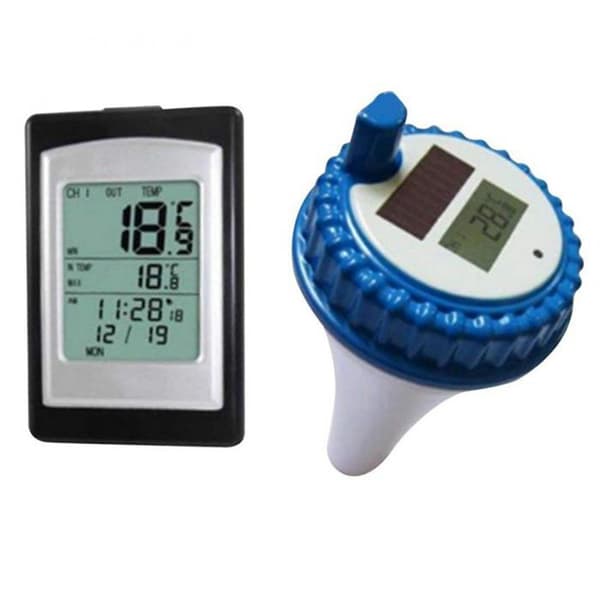 Trådløs Termometer og Hygrometer Flydende Swimmingpool Soltermometer WT0124
