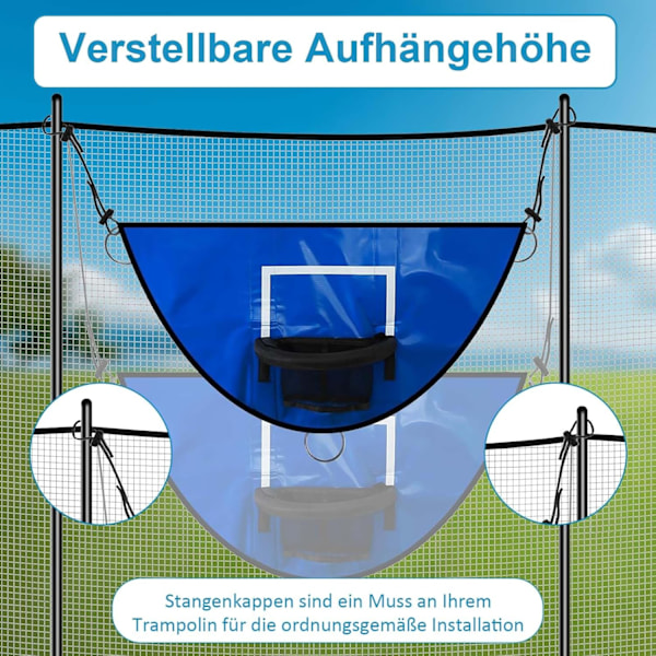 Trampoline basketballstativ, universal brett, minibasketballstativ, trampoline basketballtilbehør (med minibasketball), trampoline