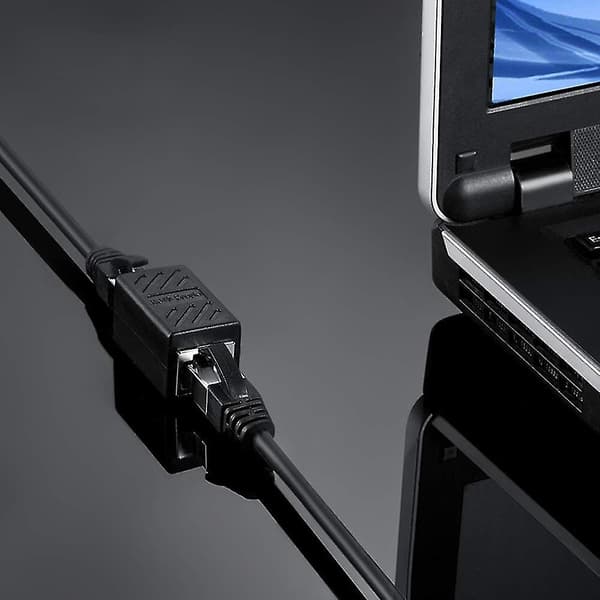 2 stk Rj45 koblingsutvider, Ethernet-kabelutvideradapter hunn til hunn, svart-mxbc