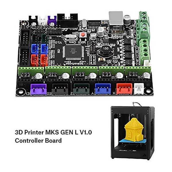 3D-tulostimen emolevy MKS GEN L V1.0 -ohjainkortti, joka on yhteensopiva Ramps1.4-laiteohjelmiston kanssa USB kaapelilla