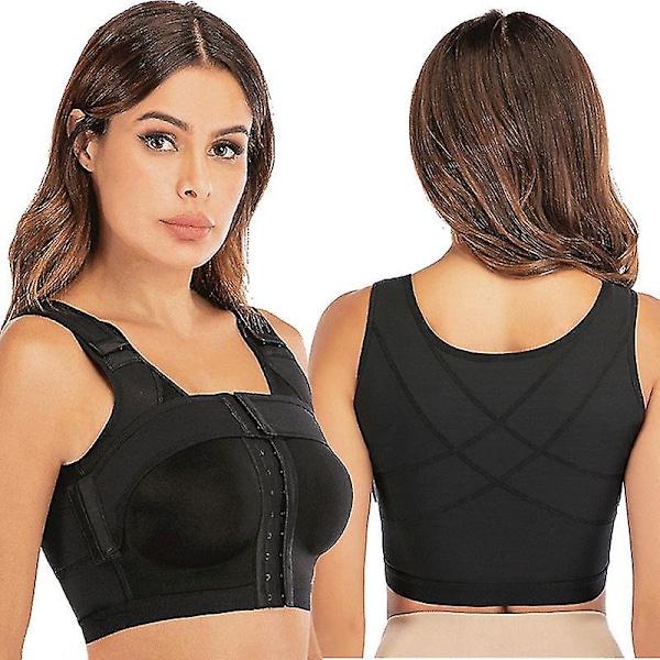 Womens Front Closure Bra Post-kirurgi Posture Corrector Shaper Tops Med Bryststøttebånd Surperb