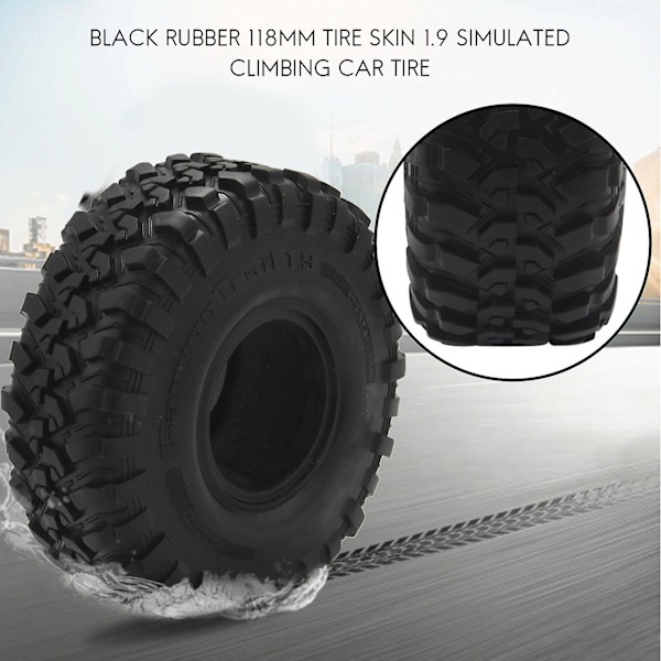 4 st 118MM 1.9 Gummidäck Hjul för 1/10 RC Crawler Bil Axial SCX10 90046 AXI03007 TRX4 D90