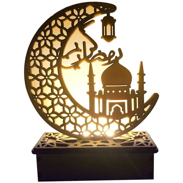 Ramadan dekorationer Træ Eid Mubarak Ornament Moon Star Islam vedhæng Plaque, Hjem Festartikler gør-det-selv gave