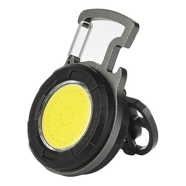 Mini Cob Work Light Ficklampa Bärbar LED-ficklampa Uppladdningsbar nyckelring (svart+gul) (1st) Blå plysch 38