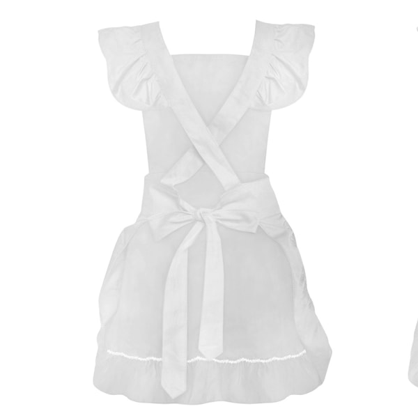 Förkläde i ny stil, brittisk palatsstil, vit kjol, arbetskläder, japansk rollspels-maid ärmlös