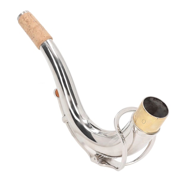 Tenorsaxofon Bøjet Hals - Metal Sax Albue Hals Blæseinstrument Tilbehør med Kork Design og Standard Størrelse (28mm Diameter)