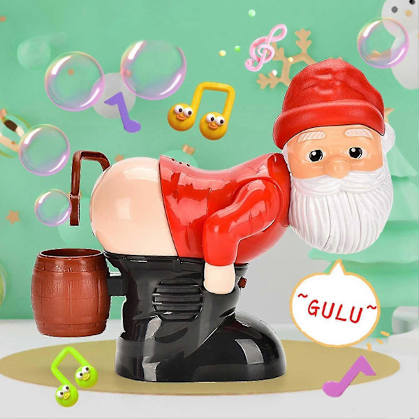 Automatisk Tomte-Fisar-Bubbelmaskin Bärbar Utomhusfestleksak Blåsare Leksaker för Julfest Presentleksaker