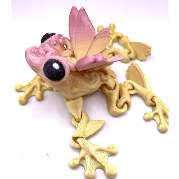 1-Pack 3D-Printad Groda Ledad Rörlig Kreativ Modell Samlarleksak Prydnadsfigur