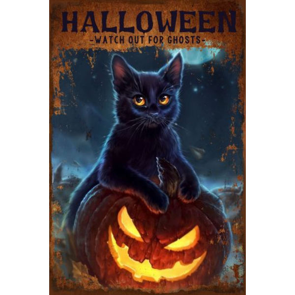 Halloween personliga väggdekorationer, atmosfärisk känsla av gammal järndekoration målning retro Halloween järn