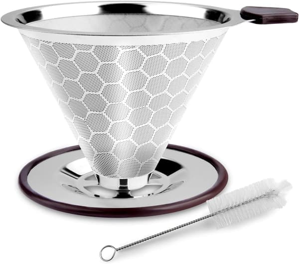 Kaffefilter i rustfritt stål med dobbel nettingfilter