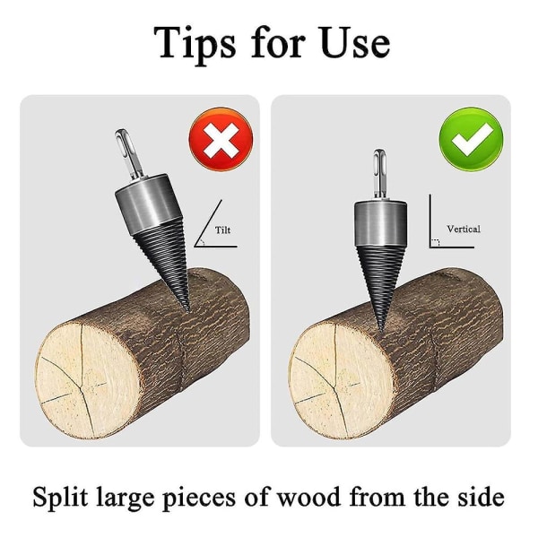 Dotmalls Easy Split Drill Bit, Brænde Bor Bit Wood Splitter, Anti-slip Wood Splitter Bore Bit Wood Log Sp