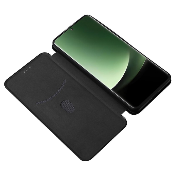 Xiaomi 13 Ultra Pu -nahkaiselle phone case hiilikuiturakenne jalustan korttipaikan cover - vihreä