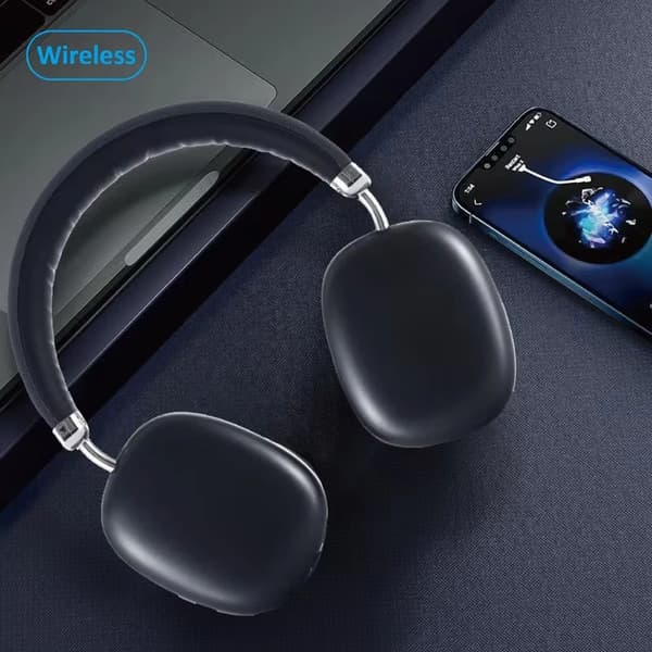 Sammenleggbare Over-Ear Bluetooth-hodetelefoner Trådløst Stereo Headset med Mikrofon black