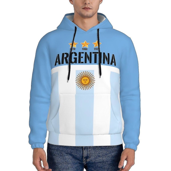 Världsmästare 2022 3 stjärnor Argentina Arg Fotboll Luvtröja Herr Sweatshirt Dam Hip Hop Streetwear Träningsoverall Clo