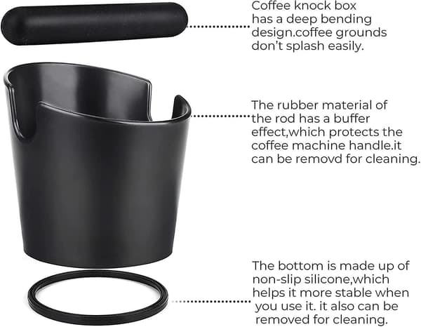 Kaffeboks Espresso Avfallsbeholder Kaffe Sage Knock Box Kaffegrumsbeholder Grind Bin Knock Out Box -D