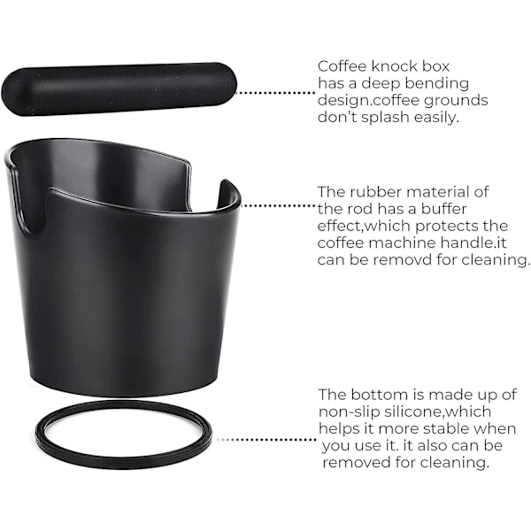 Kaffesumpslåda Espressobehållare Kaffe Sage Knock Box Kaffesumpbehållare Malningsbehållare Knock Out Box -D