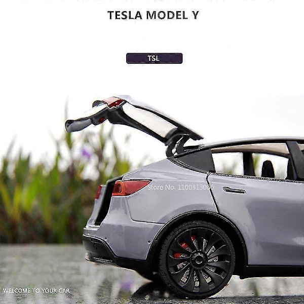 1/24 Skala Tesla Model Y Støbt Legering Legetøjsmodel Bil Simulation Med Lyd Lys Træk Tilbage Funktion Samling Drenge Legetøjsgaver