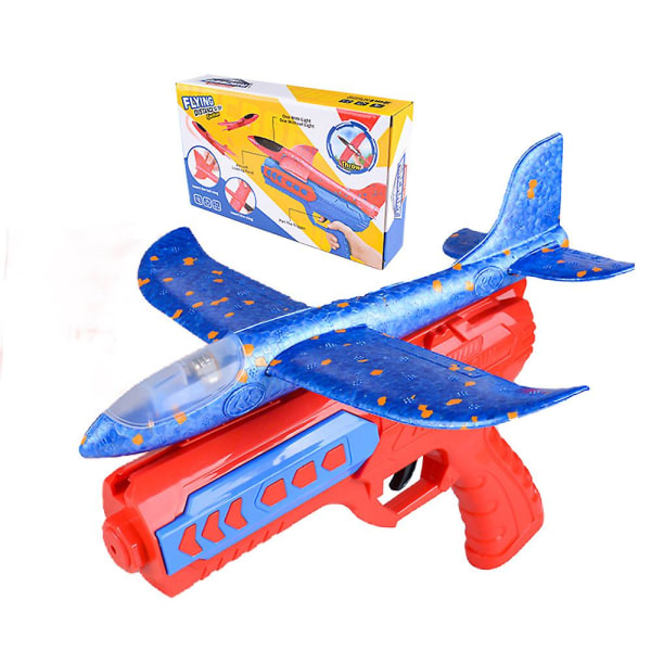 Airplane Launcher Legetøj Katapult Fly Skum Glider Med Led Light Kids Gaver