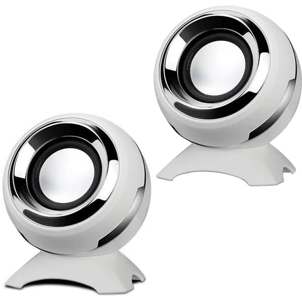 Computer USB-strømforsynede højttalere, Mini desktop-højttalere med HiFi-lyd, Overlegen stereolyd, Dobbelt horn, Perfekt til computer, bærbar computer
