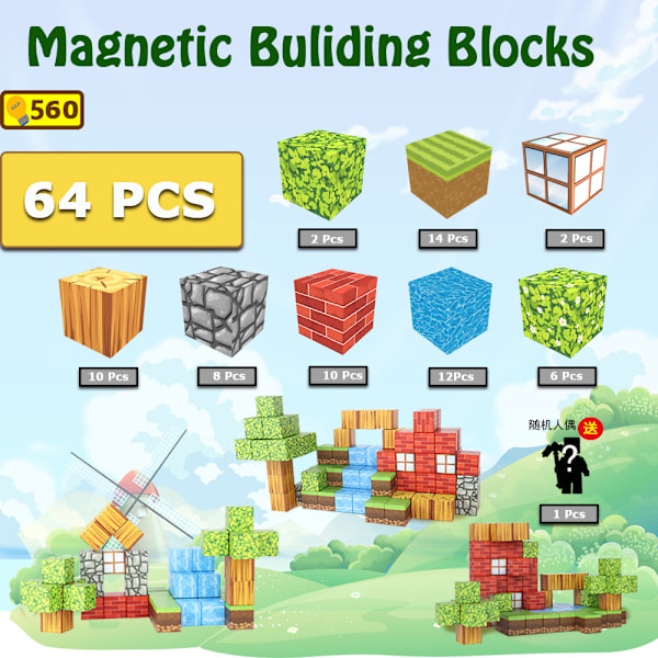 560-Mini Primeval Forest, My Magnetic World magneettiset rakennuspalikat