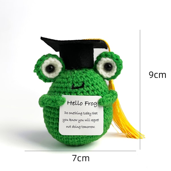 Ny Examenssäsong Virkad Docka Doktor Groda Grönt Päron Kreativ Gåva Engelsk Version Emotionellt Kort