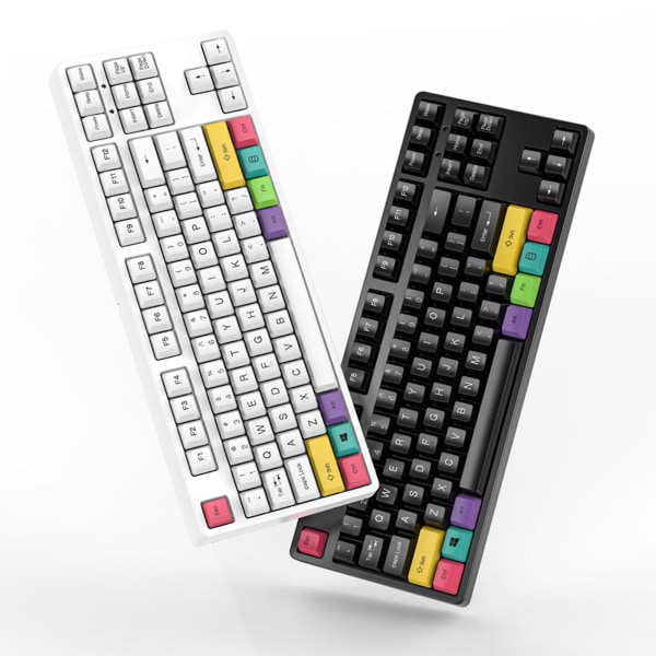 Mekanisk tastatur Kablet 87 taster Gaming Keyboard Light Emitting Keyboard med PBT Keycaps til PC Gamers Compu