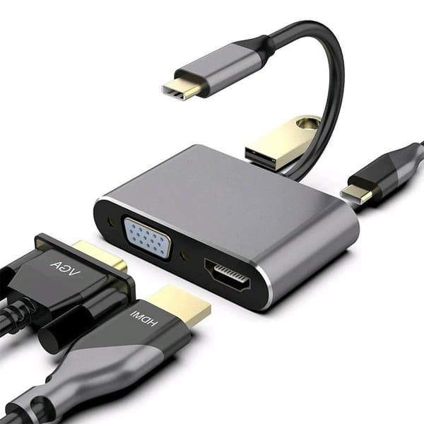 Dock Type-C til HDMI/VGA med PD+USB Switch Telefon USB-C Konverter