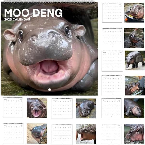 Ny Moo Deng Kalender | 2025 Kalender Internetberømthed flodhest moderne kalender