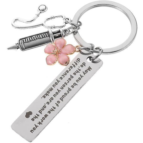 Metall nyckelring väska hängande ryggsäck hängande dekor sjuksköterska dag doktor nyckelring gåva Kaki XXL