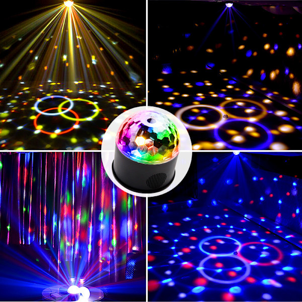 Stemmeaktivert LED krystall magisk kule USB scene DJ lys farget lys bil DISCO nattlys