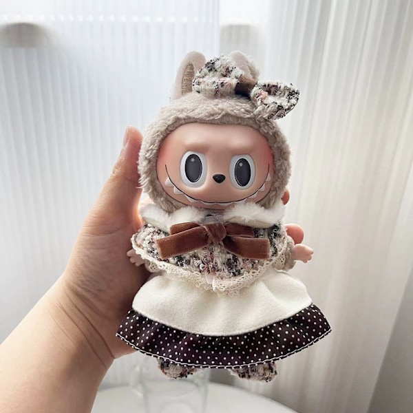 Riipus kangasväri ruudukko tuoksu (vain vaatteet), 17cm riipus macaron kangas aika rentoutua nuken vaatteet